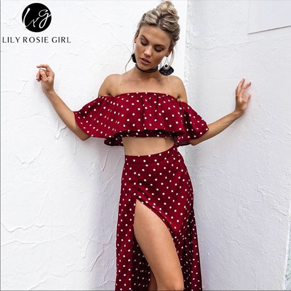 Burgundy two piece set